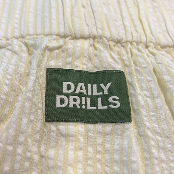 Daily Drills Yellow Stripe Seersucker button down and shorts set both size XS. - Picture 6 of 13